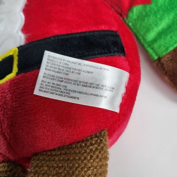 Spark Create Imagine Knit Plush Christmas Santa Moose Rattle Crinkle Holiday New - Picture 14 of 16